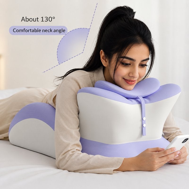 Multifunctional Ergonomic Prone Pillow with Memory Foam - Slow Rebound Stress Relief for Couples - Image 2
