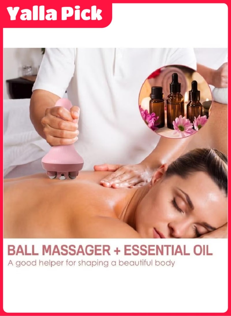 يلا بيك جهاز تدليك الجسم بالكرات. مدلك يدوي ذو دائرة كرات للإسترخاء. مفيد للألم العضلي الليفي. محمول باليد للعضلات و الظهر و الرقبة و القدم و استرخاء عضلات الساق. ( زهري ) - Image 5