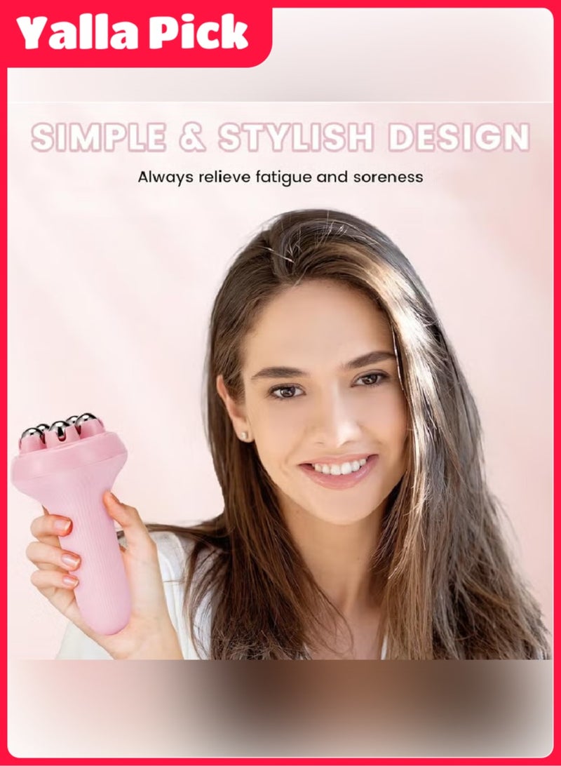 يلا بيك جهاز تدليك الجسم بالكرات. مدلك يدوي ذو دائرة كرات للإسترخاء. مفيد للألم العضلي الليفي. محمول باليد للعضلات و الظهر و الرقبة و القدم و استرخاء عضلات الساق. ( زهري ) - Image 3