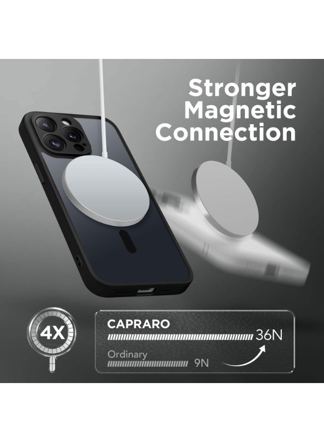 كبرارو جراب مغناطيسي لهاتف iPhone 15 Pro، [متوافق مع MagSafe] [حماية كاملة للكاميرا] جراب هاتف شفاف غير لامع رفيع مقاوم للصدمات لهاتف iPhone 15 Pro مقاس 6.1 بوصة، أسود - Image 4