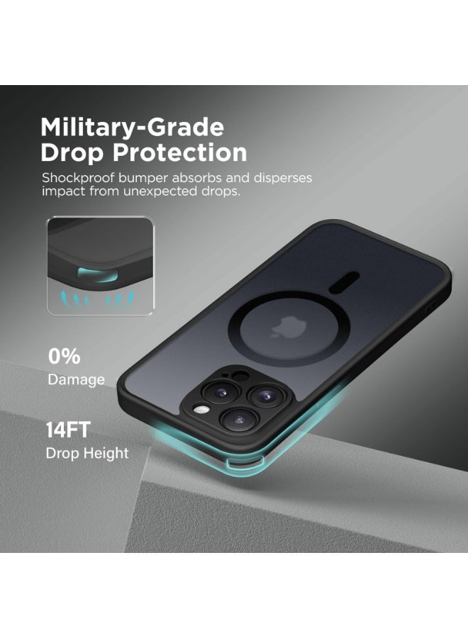 كبرارو جراب مغناطيسي لهاتف iPhone 15 Pro، [متوافق مع MagSafe] [حماية كاملة للكاميرا] جراب هاتف شفاف غير لامع رفيع مقاوم للصدمات لهاتف iPhone 15 Pro مقاس 6.1 بوصة، أسود - Image 5