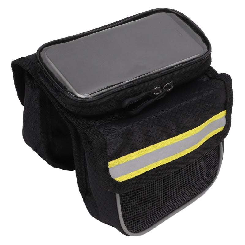 DUUTI Bike Frame Bag: Shock Resistant Phone Bag 600D Nylon: TPU Touch Window Reflective Strips: Dual Zipper Phone Pouch for Mountain Biking Road Cycling - Image 4