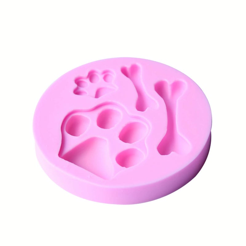 HengKe 2 Pcs Cat Paw  Dog Paw And Bone Shape Mold Food Grade Cake Molds Flexible Silicone Mold  Fondant  Candy  Icing  Biscuit Decor  Chocolate  Polymer Clay  Resin Mold  Epoxy - Image 5