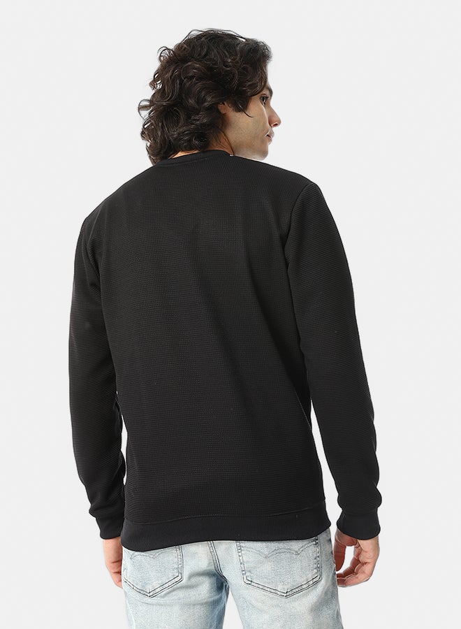 Red Circle V-Neck Fog Knitted Pullover - Image 3