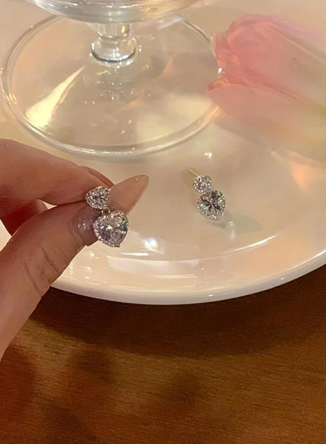 تايك تو Take Two Heart Drop Earrings