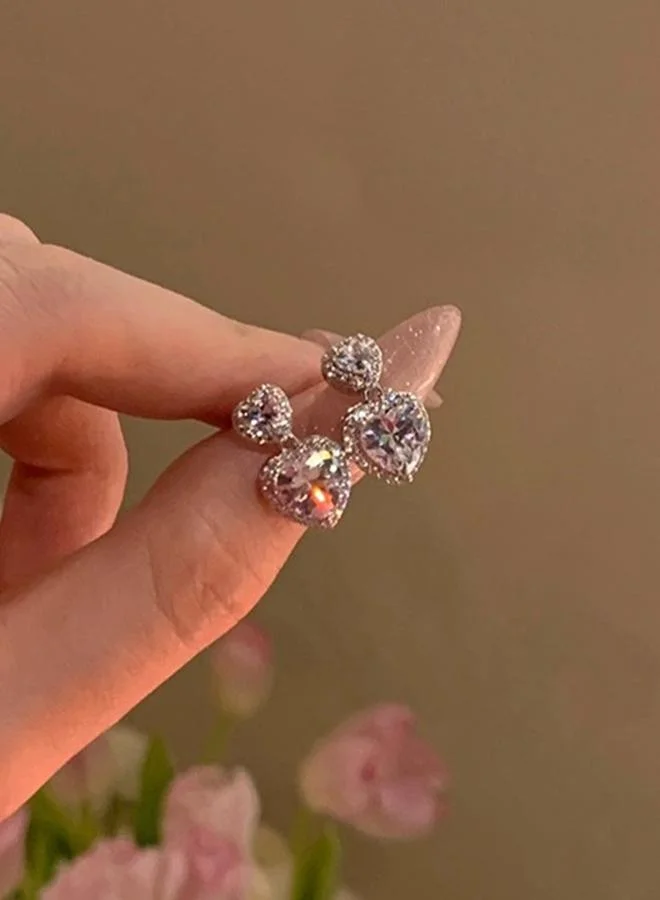تايك تو Take Two Heart Drop Earrings