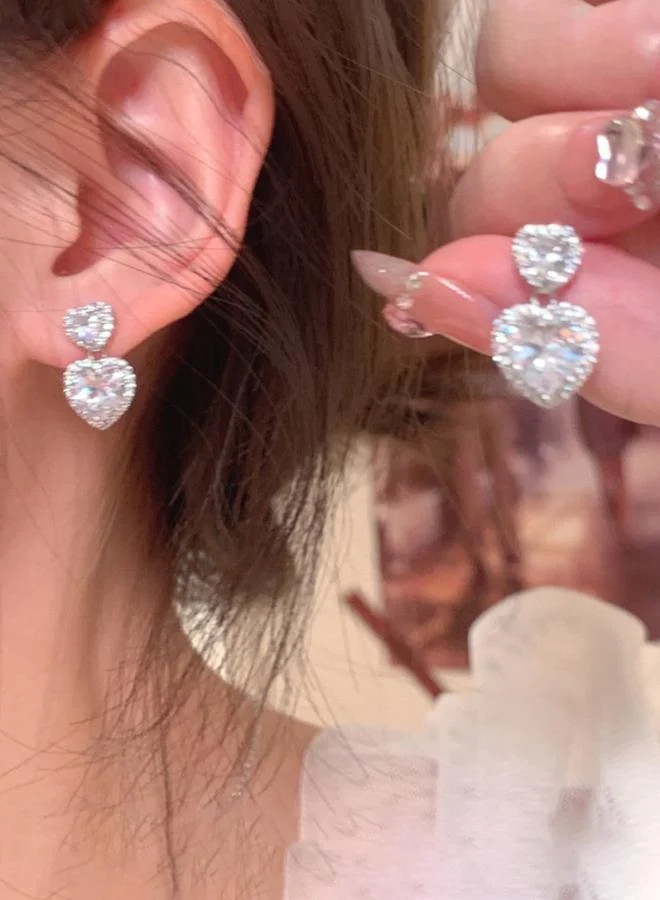 تايك تو Take Two Heart Drop Earrings