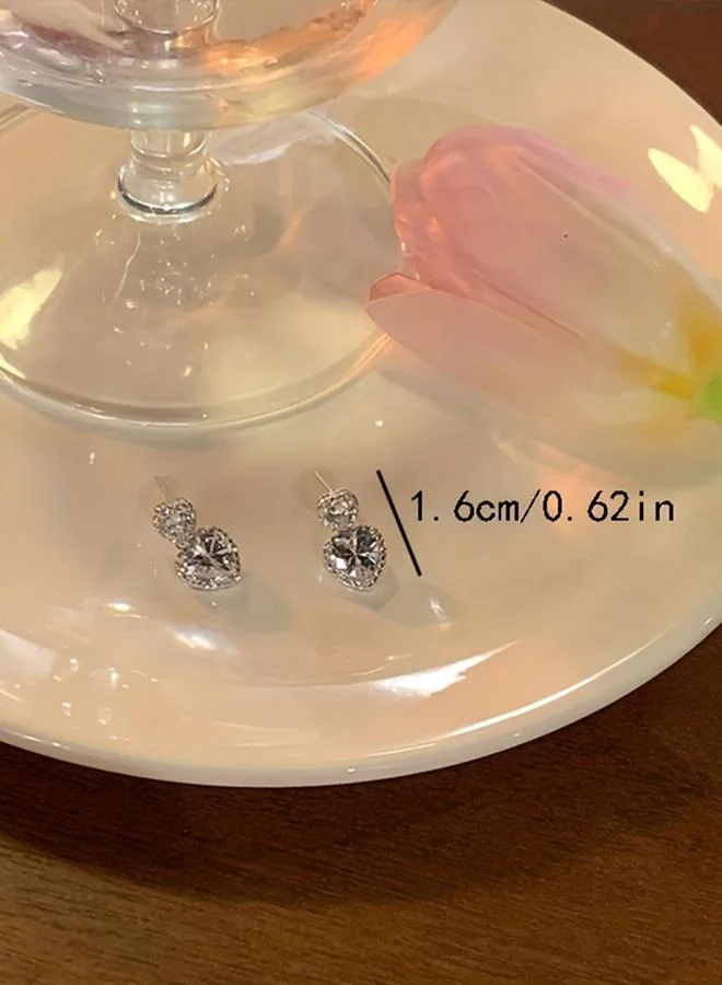 تايك تو Take Two Heart Drop Earrings