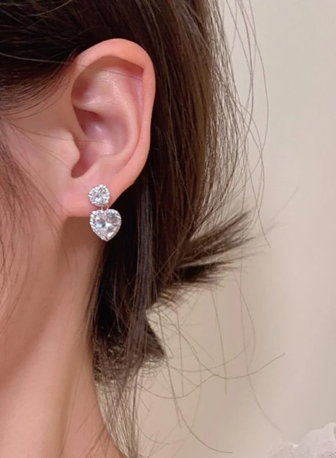 تايك تو Take Two Heart Drop Earrings