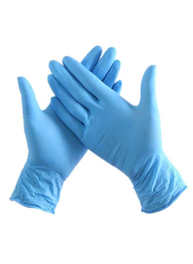 NIBEMINENT Pair Of 100 Industrial Nitrile Powder Free Disposable Gloves Light Blue XL  - Image 1