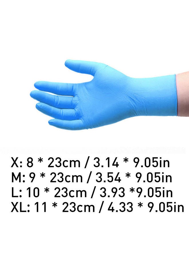 NIBEMINENT Pair Of 100 Industrial Nitrile Powder Free Disposable Gloves Light Blue XL  - Image 2