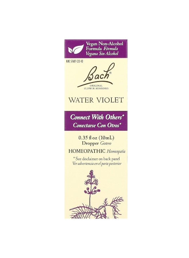 Bach Bach, Original Flower Remedies, Water Violet, 0.35 fl oz (10 ml)  - Image 1