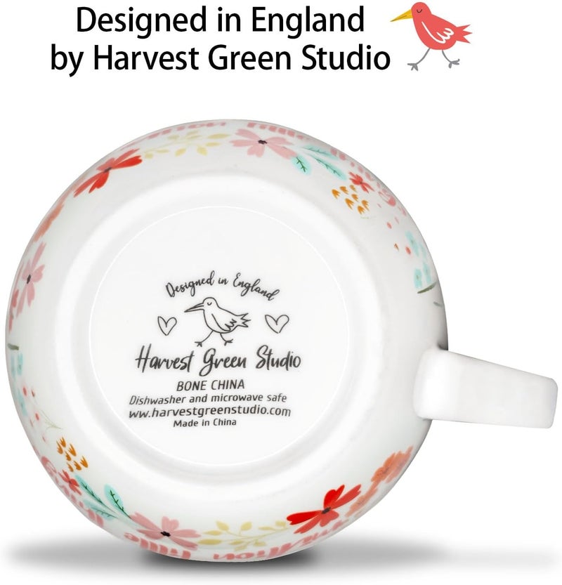 MFoffice Friendship Coffee Mug, Premium 20 oz Bone China Coffee Tea Hug Mug, Perfect Birthday, Holiday, and Christmas Gift for Women and Female Friends, Designed in England by Harvest Green Studio - Image 5