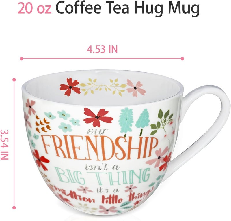 MFoffice Friendship Coffee Mug, Premium 20 oz Bone China Coffee Tea Hug Mug, Perfect Birthday, Holiday, and Christmas Gift for Women and Female Friends, Designed in England by Harvest Green Studio - Image 3