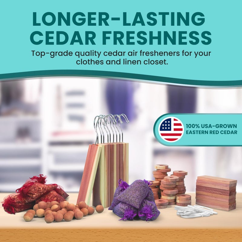 HOUNDSBAY 120 Variety Pack - Lavender and Cedar for Closets - Alternative for Clothes Storage - Closet Protection Scent Bags - Natural Freshner Hanger Rings - Scented Air Freshener for Closets - Image 3