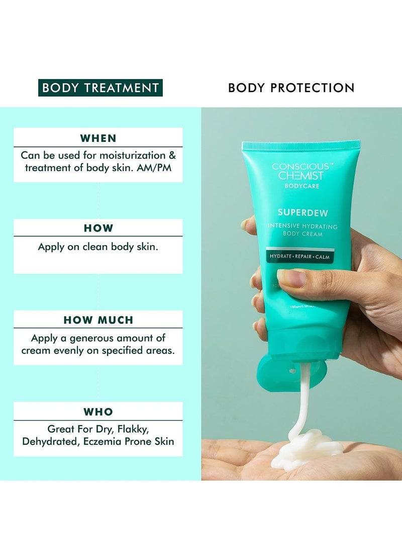 CONSCIOUS CHEMIST Deep Hydrating Body Moisturizer|150gm|For Dry Skin|Instant Hydration, Non-Greasy Cream With Ceramides, Hyaluronic Acid & Colloidal Oatmeal|For Unisex|Fragrance Free, Cruelty Free - Image 5