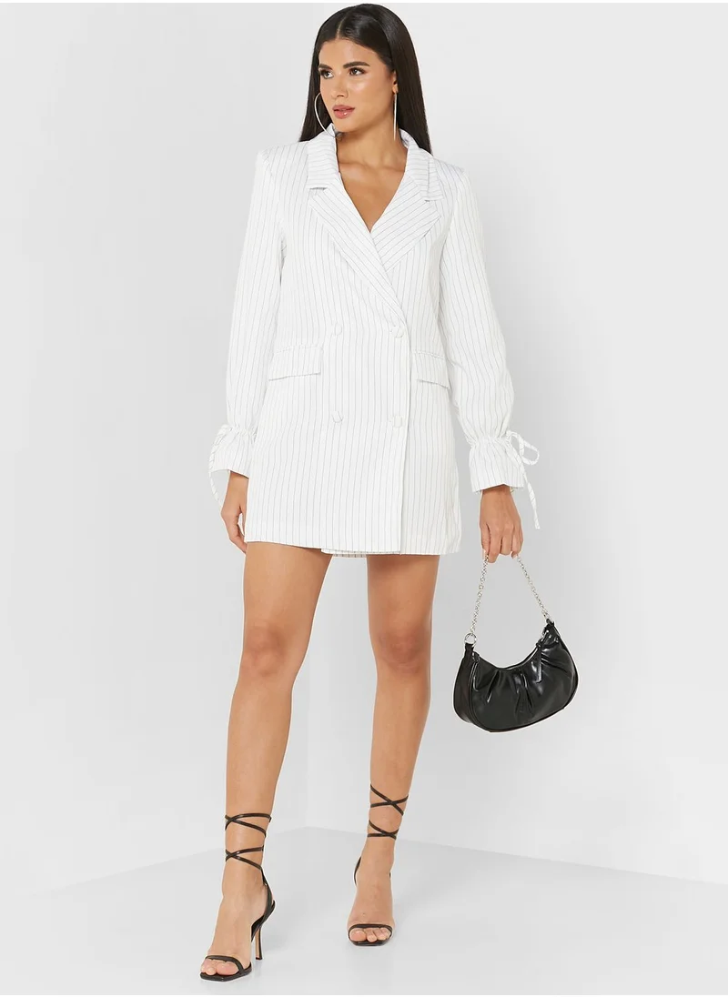 In the style Striped Double Breasted Dress
