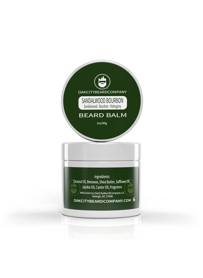 Oak City Beard Company - Sandalwood Bourbon - 2 Ounce - Beard Balm - Sandalwood - Bourbon - Mahogany - Beard Conditioner - Image 1
