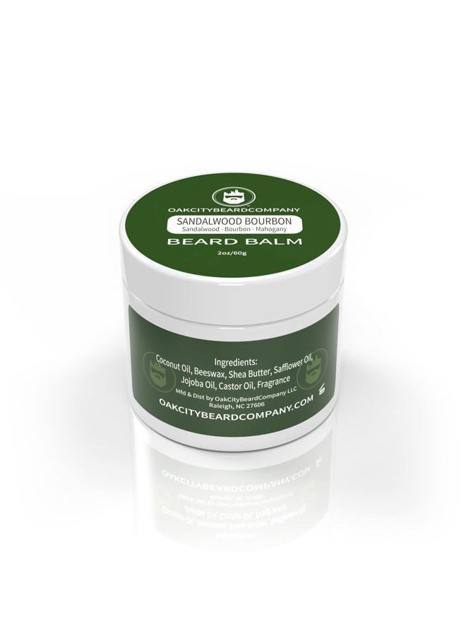Oak City Beard Company - Sandalwood Bourbon - 2 Ounce - Beard Balm - Sandalwood - Bourbon - Mahogany - Beard Conditioner - Image 1