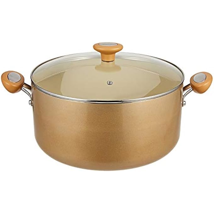 MEYER Cushion Smart Non Stick Casserole With Glass Lid 10L  30 Cm  Cushioned Surface Cooking Stock Pot  Beige  My16868 - Image 1