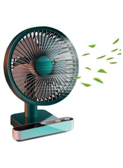 NIBEMINENT Portable Desk Fan, USB Rechargeable Battery Operated Fan with Four Speeds 24h battery life,LED Display Lower Noise,4000Mah for Home, Office, Dormitory,Desktop Table Fans  - Image 1