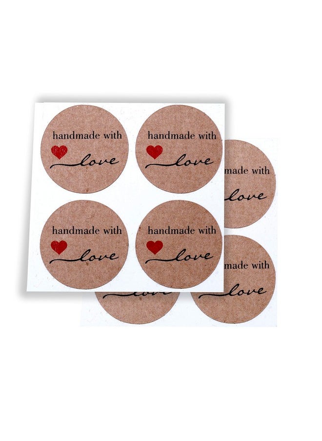 Atmiyamart Atmiyamart Paper Handmade With Love Kraft Sticker Wedding Party Favor, Birthday Party, Box Sticker, Handmade Sticker 150Pcs (Brown) 1Inch  - Image 1