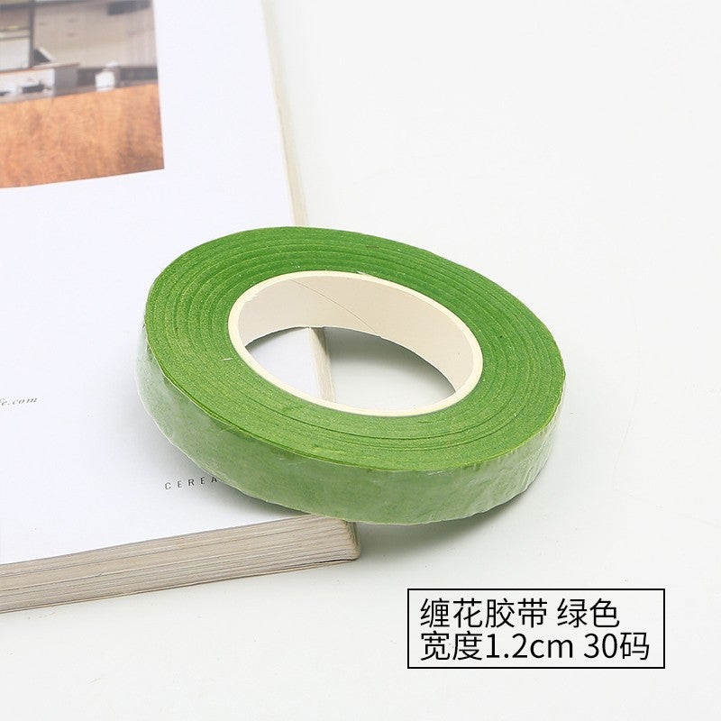 Generic Flower winding tape handmade DIY simulation flower flower rod paper bag tape paper tape candy flower rod winding tape wholesale Black width 1.2cm 30 yards - Image 5