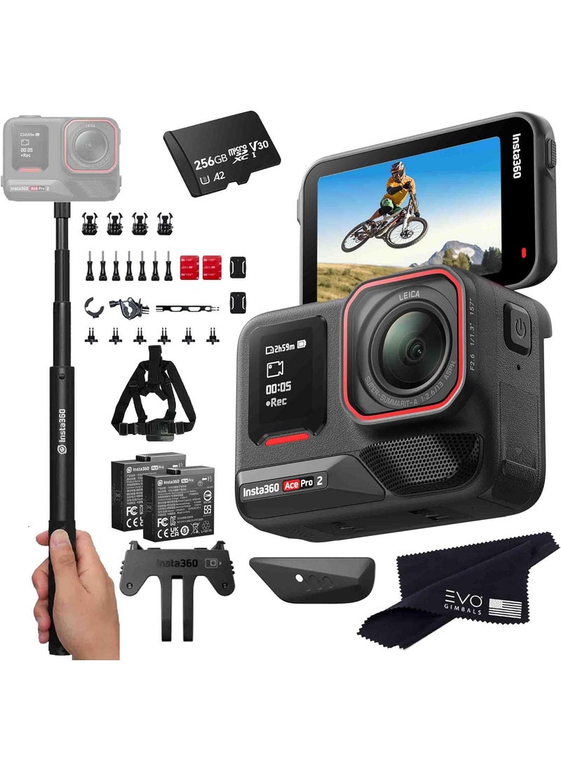 Insta360 Insta360 Ace Pro 2 Bike Bundle 8K Waterproof Action Camera CoEngineered with Leica Flagship 113 Sensor 8K30 25 Flip ScreenIncludes Bike Bundle Invisible Selfie Stick 256GB  - Image 1