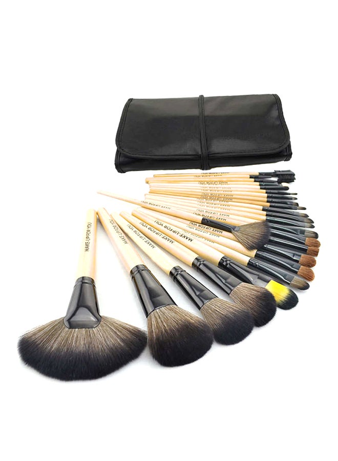 MakeUp for You Professional Cosmetic Brush Set With Folding Bag Cream - Image 1