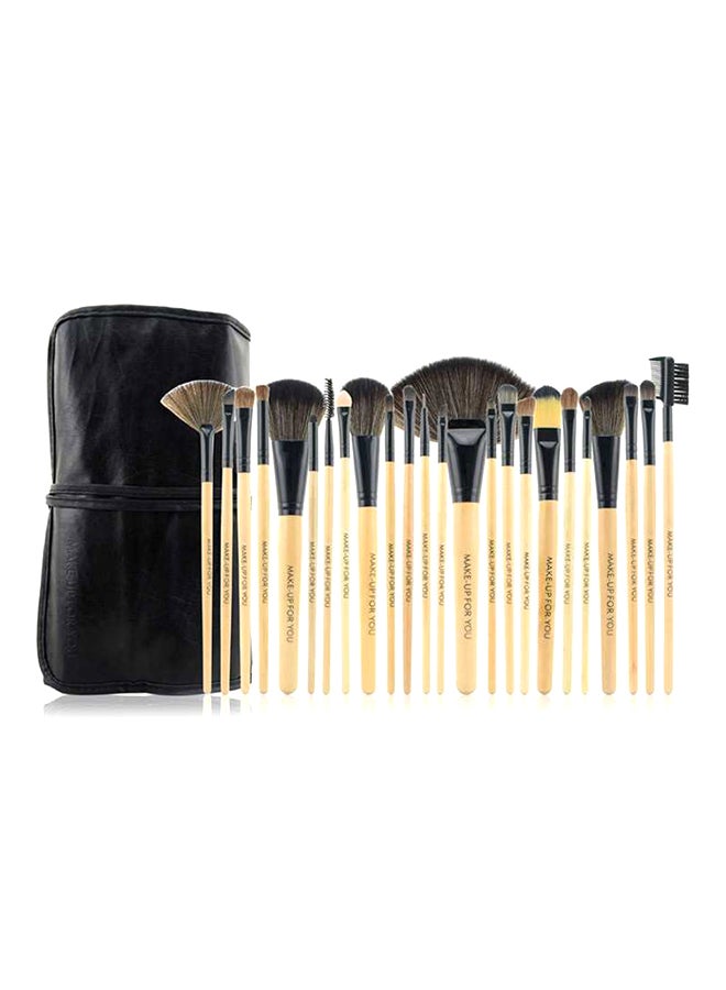 MakeUp for You Professional Cosmetic Brush Set With Folding Bag Cream - Image 2