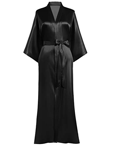 PRODESIGN Satin Kimono Robe Women Long Silky Kimono Bathrobe Sleepwear Wedding Bridesmaid Robe - Image 4