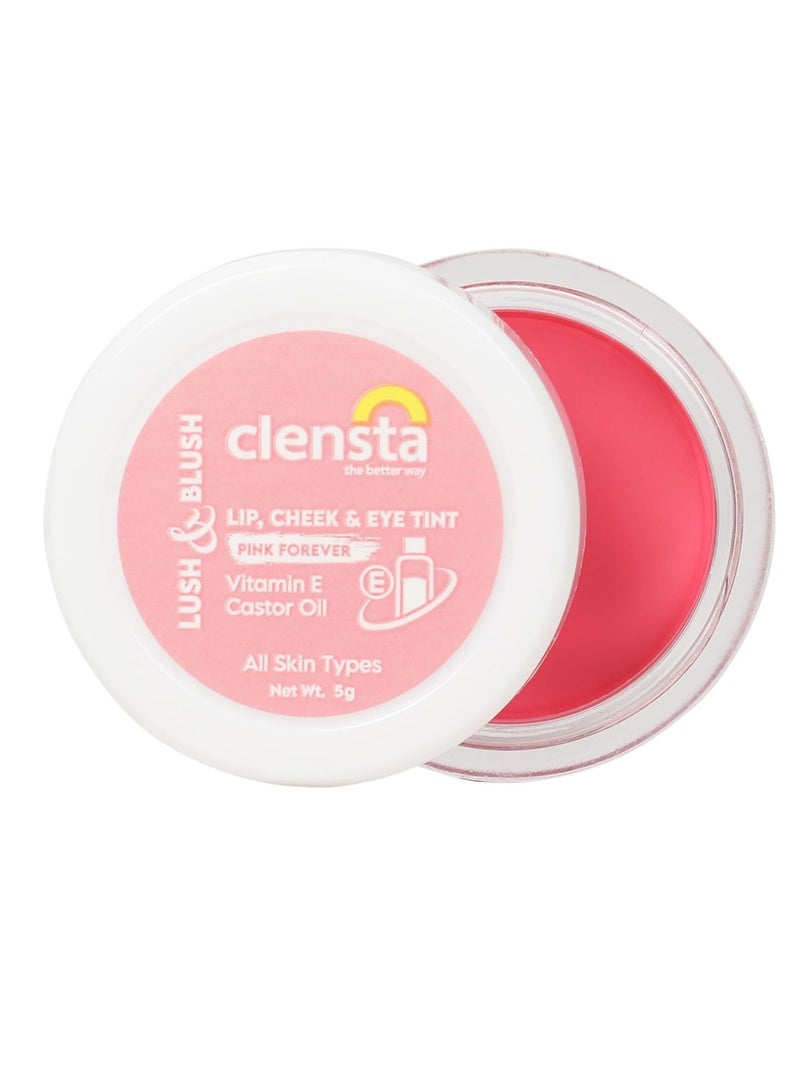 Clensta Lip Cheek Tint Pink Forever with Goodness of Vitamin E Castor Oil 5G - Image 2