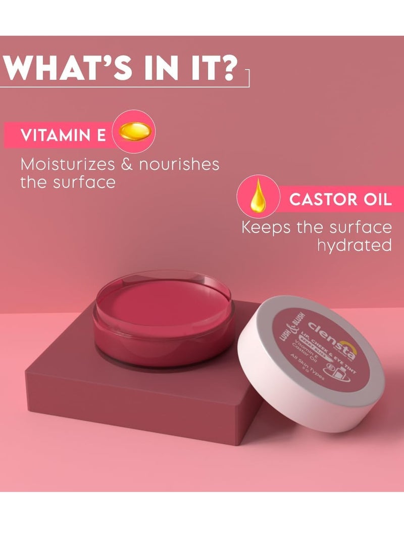 Clensta Lip Cheek Tint Pink Forever with Goodness of Vitamin E Castor Oil 5G - Image 4