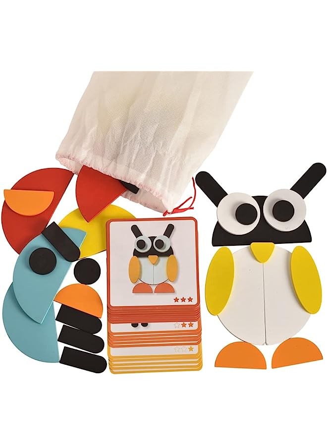erorex لعبة تعليمية للأطفال، لغز خشبي، قدرة على الإدراك، شخصيات حيوانات إبداعية، مادة آمنة، 3 سنوات وما فوق - Image 1