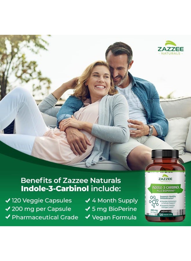Zazzee High Absorption Indole-3-Carbinol (I3C), 200 mg per Capsule, 120 Vegan Capsules, 4 Month Supply, 5 mg BioPerine for Enhanced Absorption, 100% Vegetarian, All-Natural and Non-GMO - Image 3