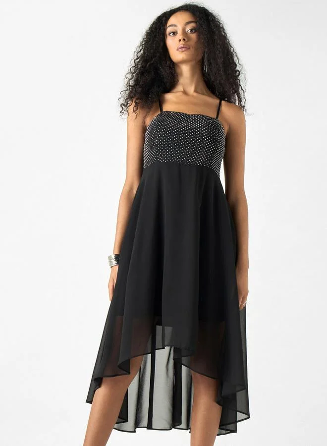 2Xtremz 2Xtremz Embellished A-line Midi Sleeveless Dress