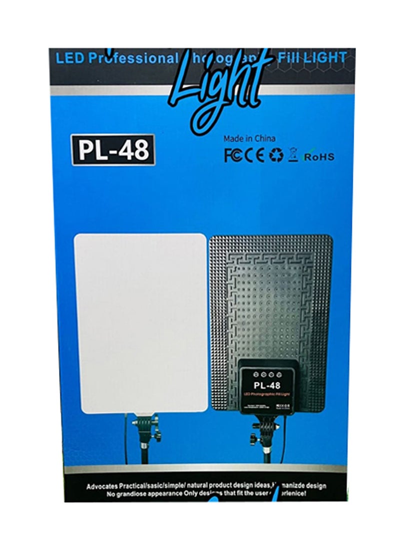 PL - PL-48 19inch Large Panel Photographic Led Fill Light With Remote And Tripod Stand Microphone Super Clamp For Video Recording And Photo Shooting - Image 1