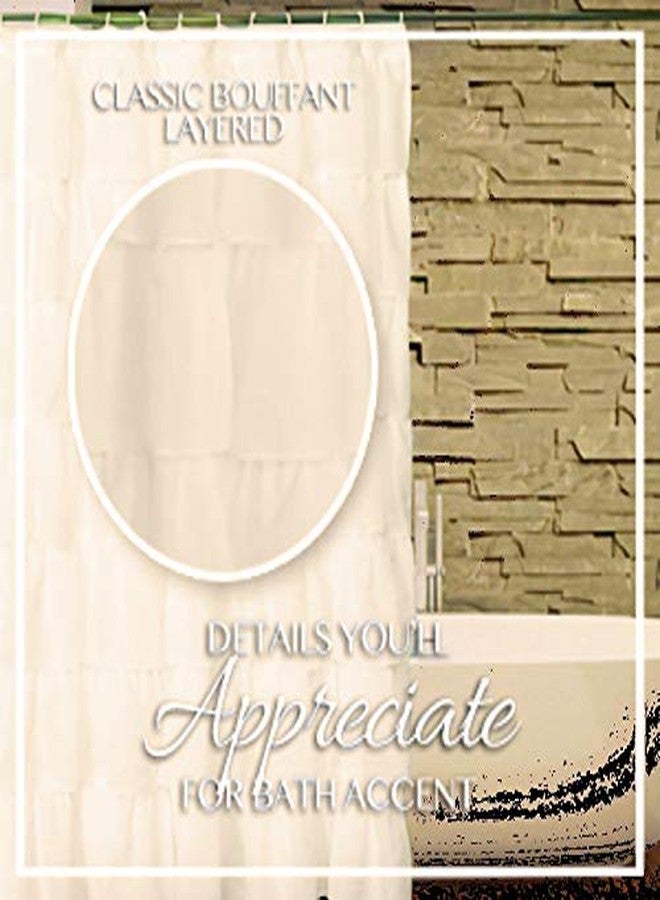 Gee Di Moda Gypsy Ruffled Shower Curtain, 100% Polyester Fabric Bathroom Drapes - Housewarming Gift - 70 Inch Wide by 72 Inch Long, Cream - Image 4