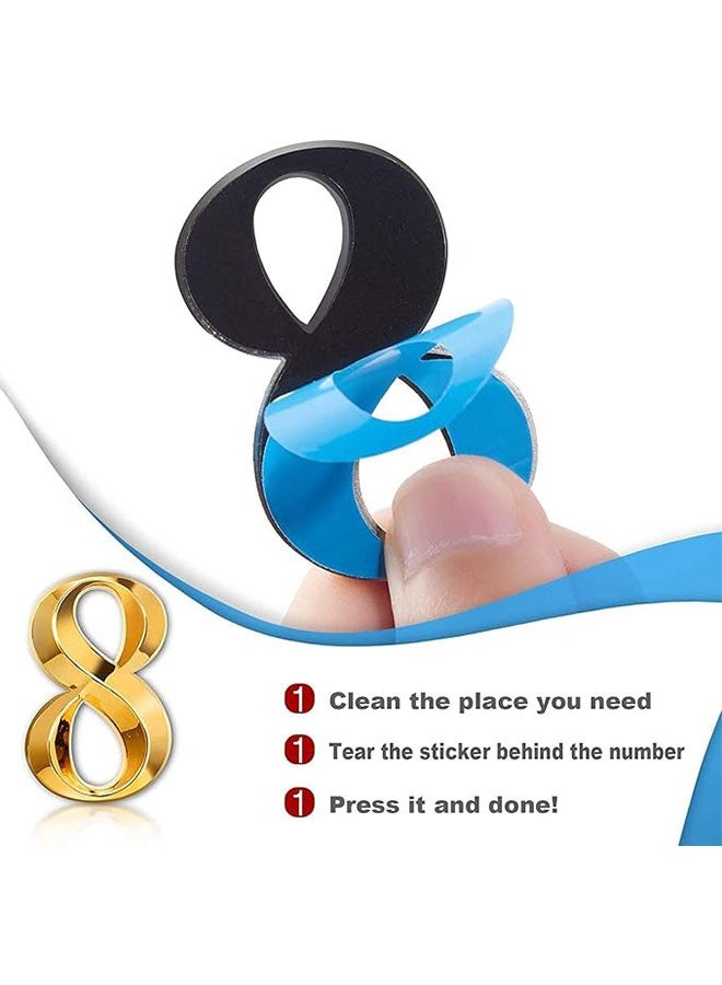 3D Mailbox Numbers for Outdoors, 0-9 Golden Mailbox Numbers, Self Adhesive Door Number Stickers for Letterboxes, Flats, Homes, Rooms, Offices, Waterproof and Non Fall Off, 10 Pcs  - Image 5