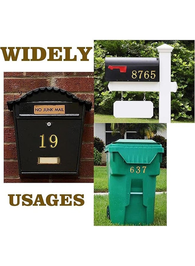 3D Mailbox Numbers for Outdoors, 0-9 Golden Mailbox Numbers, Self Adhesive Door Number Stickers for Letterboxes, Flats, Homes, Rooms, Offices, Waterproof and Non Fall Off, 10 Pcs  - Image 2