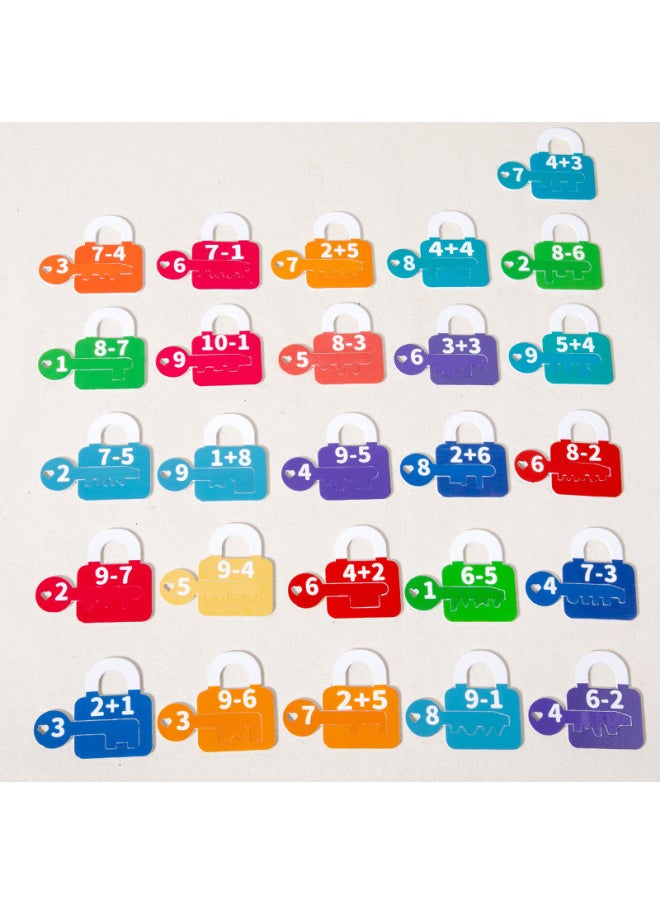 Generic - Montessori Early Education Matching Number Letter Unlocking Game Key Fine Action Children Training Baby Educational Toys-Color:Digital Operation Key Matching (color Box) - Image 1