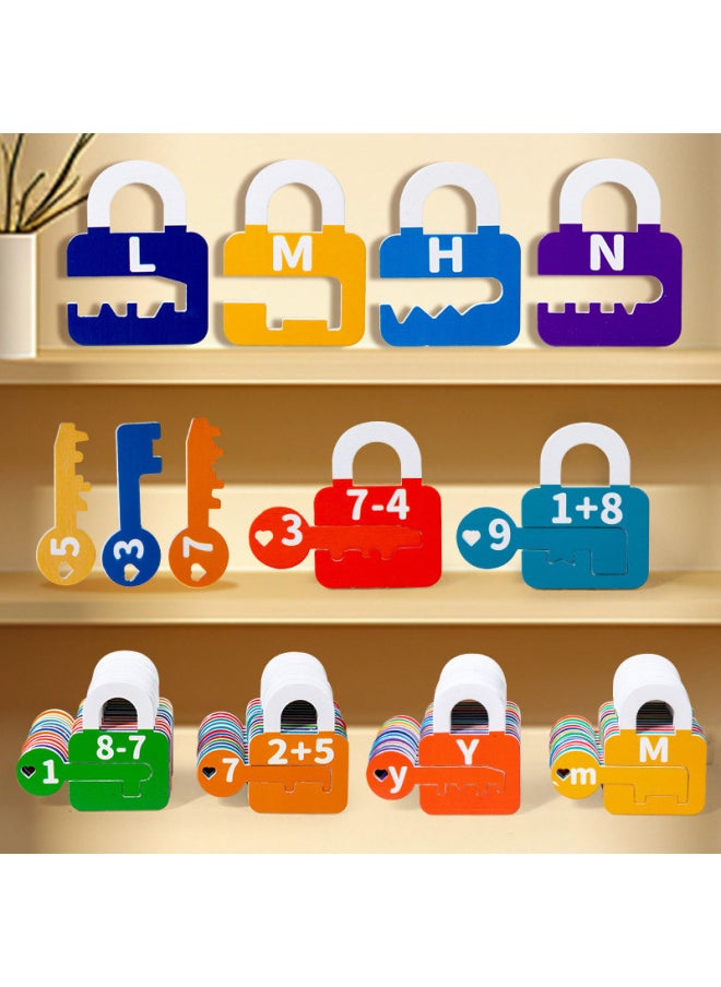 Generic - Montessori Early Education Matching Number Letter Unlocking Game Key Fine Action Children Training Baby Educational Toys-Color:Digital Operation Key Matching (color Box) - Image 1