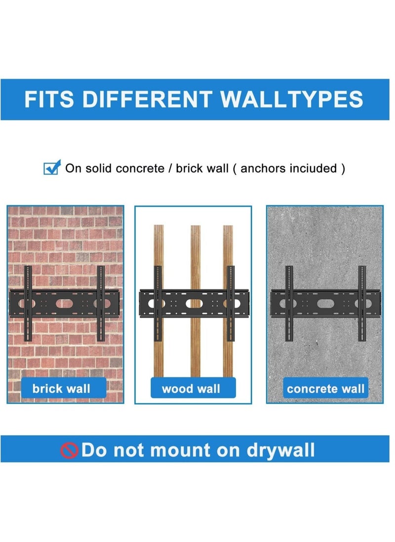 TV Wall Mount for Most 42-90 Inch TVs, Ultra Slim Support TV Mural Up to VESA 750x500mm Heavy Duty 220lbs Load, TV Wall Holder Fits 50 55 65 75 80 85" Large Screen Wall Mount Bracket - Image 3