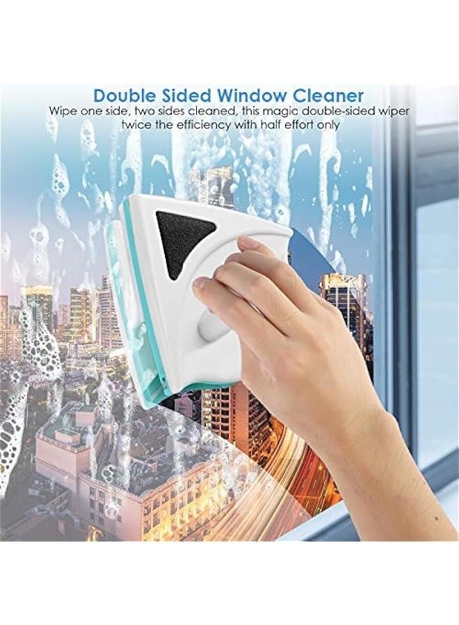 Thick Window Glass Cleaner Wiper Double-Sided Surface Brushes Cleaning Magnetic Glass Cleaning Brush for for Sliding Doors, Windows, Vehicle Windows, Shower Screens - Image 2