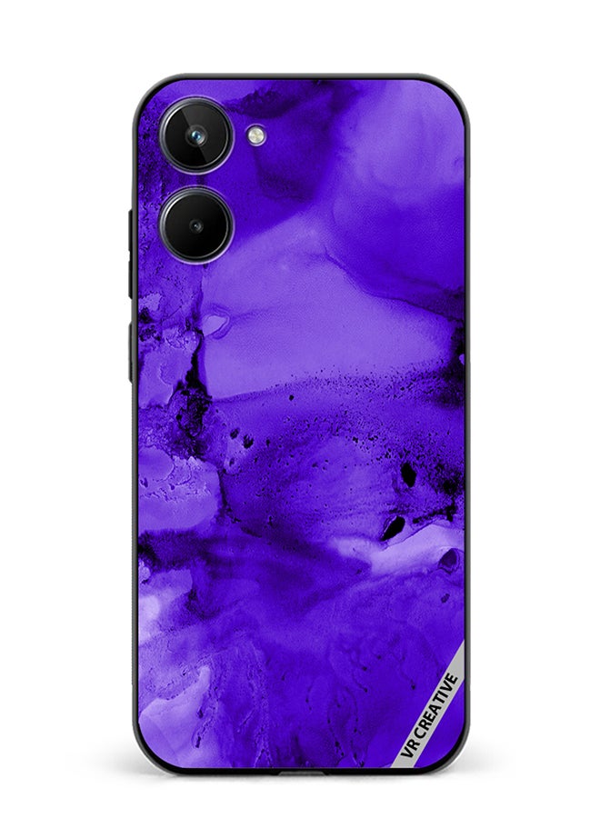 VR CREATIVE Protective Case Cover For Realme 10 Violet Alcohol Ink Wash Texture On White Paper Design Multicolour - Image 1