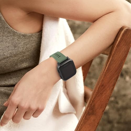 Tobfit 20mm Straps Compatible with Garmin Forerunner 165/165 Music, Forerunner 55/158,245/245 Music, 645/645 Music Band for Women Men, Silicone Strap for Garmin Watch-Olive Green - Image 5