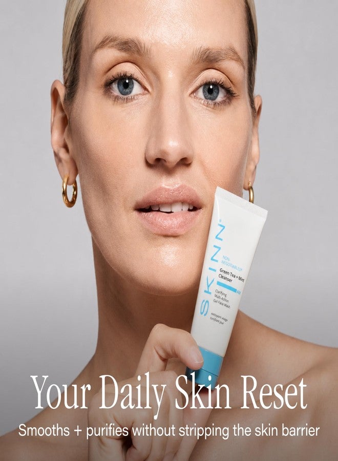 SKINN Daily Face Wash, Multi-Action Gel, Green Tea + Mint Cleanser - Image 2