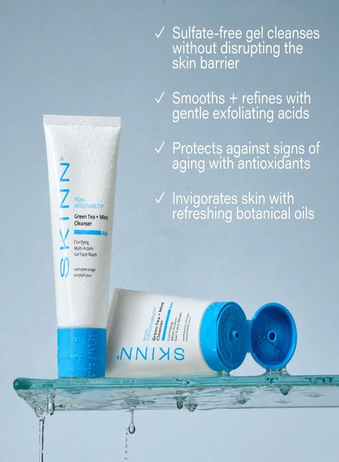 SKINN Daily Face Wash, Multi-Action Gel, Green Tea + Mint Cleanser - Image 3