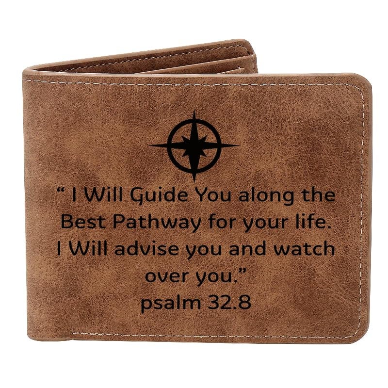 THTCSQ Christian Gifts Leather Wallet With God All Things are Possible Leather Wallet Bible Verse Faith Religious Christian for Women Men (wherever you go) - Image 1