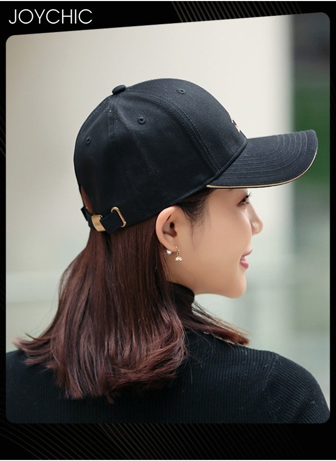 Joychic - Anti-UV Breathable Quick-drying Baseball Cap  Spring Autumn Embroidered Casual Hat for Women Men Youth Outdoor Sport Black - Image 1